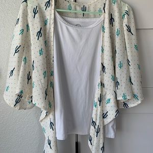 Cactus cover up with white tank set!